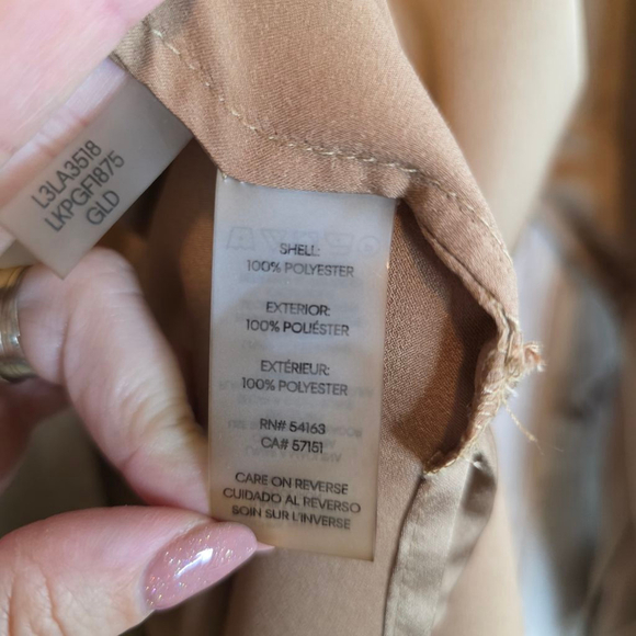 Womens Karl Lagerfeld Oversized Button Down Shirt Size M Gold - Picture 6 of 7